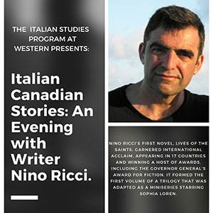 Italian Canadian Stories: an Evening with Writer Nino Ricci