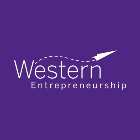 Western Entrepreneurship Reverse Logo on Purple Background