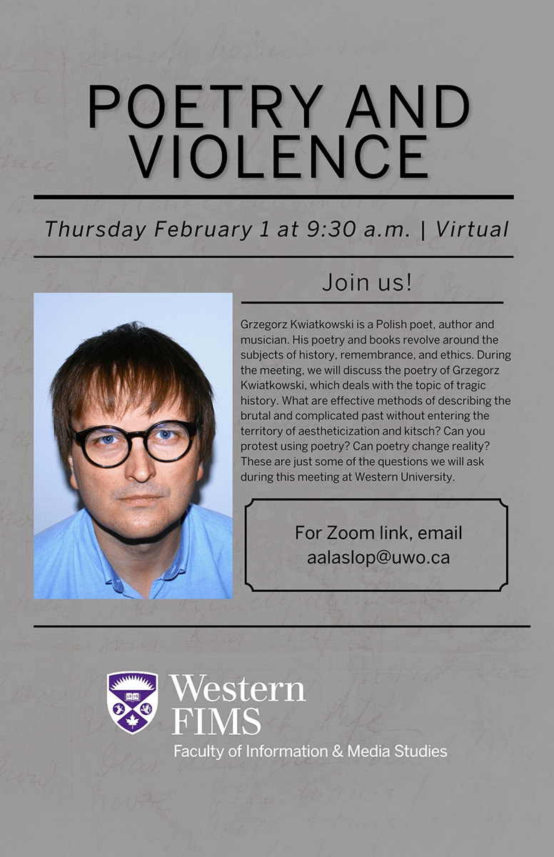 Event poster for Poetry and Violence