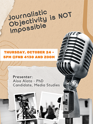 A news microphone on a beige background with the title Journalistic Objectivity is NOT Impossible.