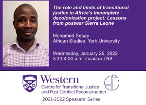 Presented by Mohamed Sesay, African Studies, York University