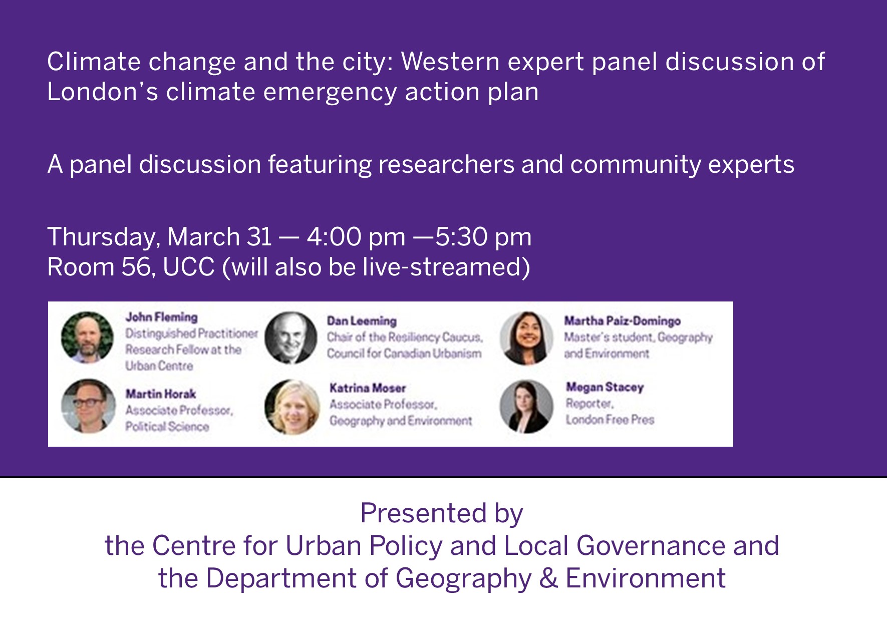 Climate change and the city: Western expert panel discussion of London’s climate emergency action plan