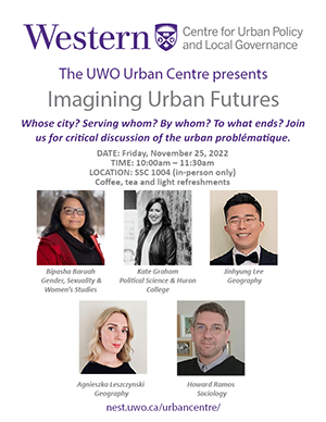 Poster for Imagining Urban Futures event