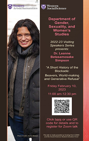 Poster for presentation by Dr. Leanne Betasamosake Simpson