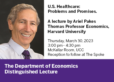Poster for Ariel Pakes lecture on US Health Care